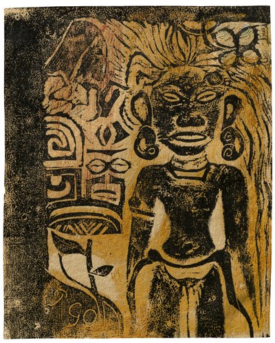 Tahitański Idol, Bogini Hina, 1894-95 autorstwa Paul Gauguin