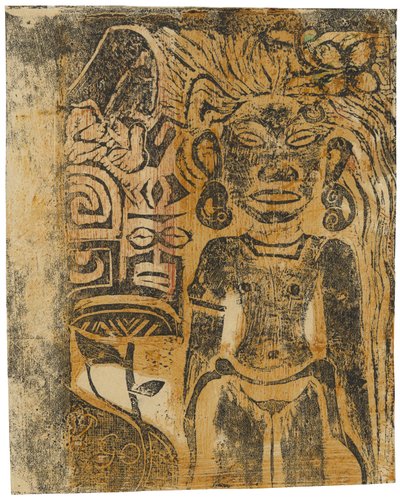Tahitański Idol, Bogini Hina, 1894-95 autorstwa Paul Gauguin