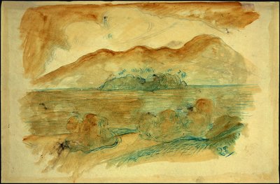 Wybrzeże Tahiti, verso autorstwa Paul Gauguin