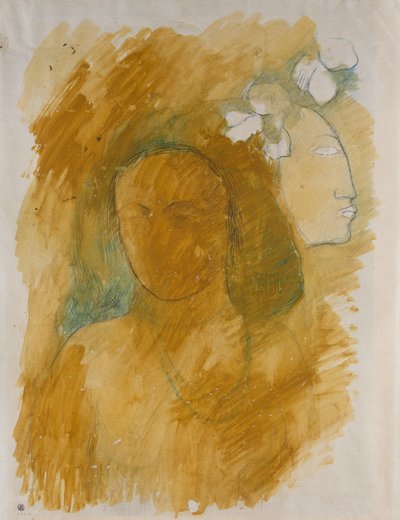 Tahitianische Frau mit bösem Geist autorstwa Paul Gauguin