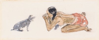 Tahitańska kobieta ze świnią autorstwa Paul Gauguin
