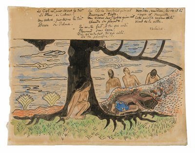 Wędkarstwo Tahitańczyków autorstwa Paul Gauguin