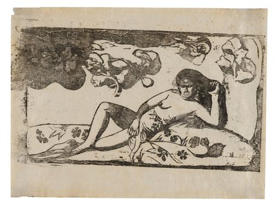 Te arii vahine-opoi (Kobieta ze zmęczonym mango), z serii późnych drzeworytów autorstwa Paul Gauguin