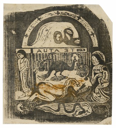 Te atua (Bóg), z Suity późnych rycin drewnianych autorstwa Paul Gauguin