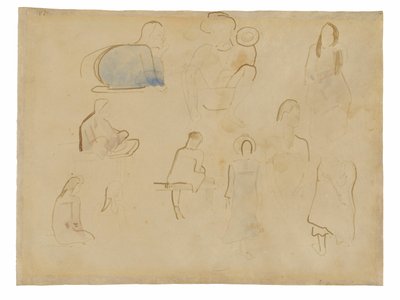 Dziesięć badań postaci tahitańskich autorstwa Paul Gauguin