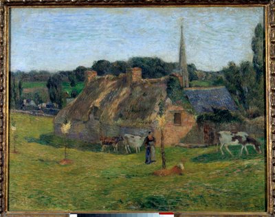 Pole Derout Lollichon i kościół Pont Aven autorstwa Paul Gauguin