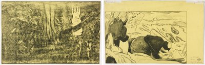 Diabeł mówi (Mahna No Varua Ino) (rekto); Kobiety pranie ubrań (verso) autorstwa Paul Gauguin