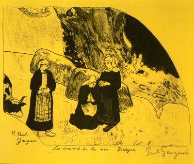 Dramat morza, Bretania, z Suity Volpini: Dessins litographiques, 1889., 1889. autorstwa Paul Gauguin