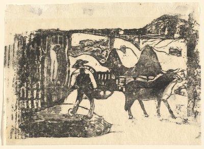 Wóz z wołem (Le char a boeufs) autorstwa Paul Gauguin