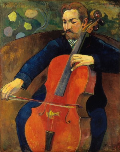 wiolonczelista autorstwa Paul Gauguin