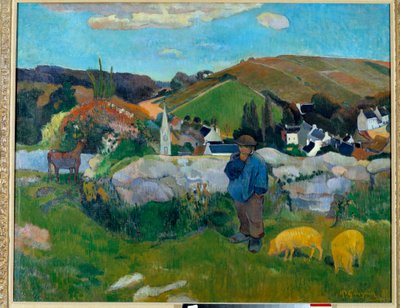 Strażnik Wieprzowiny w Bretanii w 1888 r. - Obraz Paula Gauguina (1848-1903) autorstwa Paul Gauguin