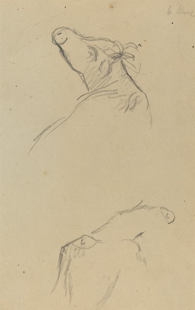 Dwie krowie głowy [verso] autorstwa Paul Gauguin