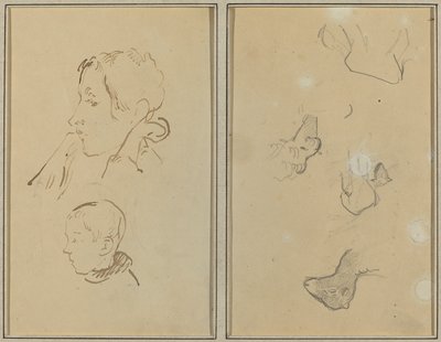Dwie głowy; Badania owiec [odbyt] autorstwa Paul Gauguin