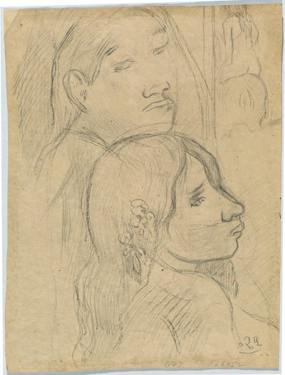 Dwóch markizów [verso] autorstwa Paul Gauguin