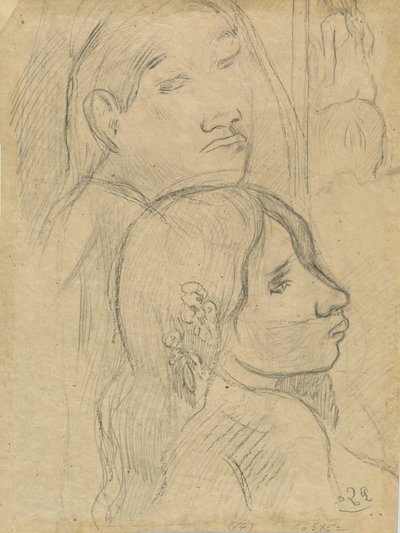 Dwóch markizów [verso], c. 1902. autorstwa Paul Gauguin