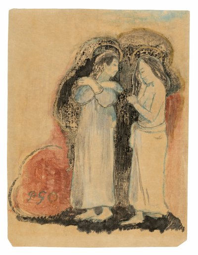 Dwie stojące Tahitanki autorstwa Paul Gauguin