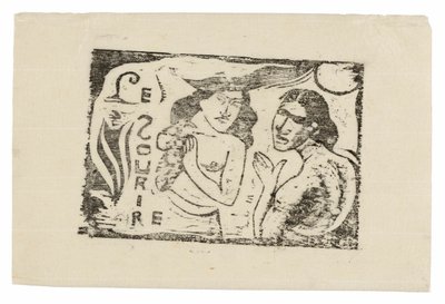 Dwie rozmawiające kobiety, nakrycie głowy dla Le Sourire autorstwa Paul Gauguin