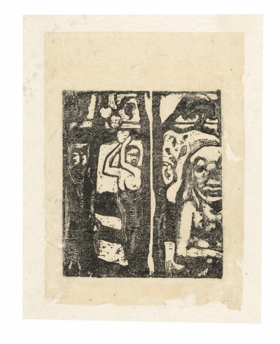 Kobieta zbierająca owoce i Oviri autorstwa Paul Gauguin
