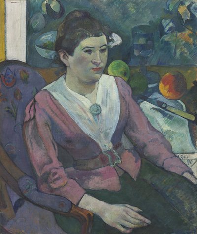 Kobieta na tle martwej natury, Cézanne autorstwa Paul Gauguin