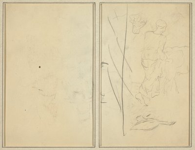 Kobieta z krową i gęsią; Przeciwwskazania [verso] autorstwa Paul Gauguin