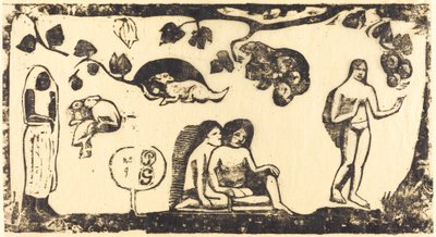 Kobiety, zwierzęta i liście autorstwa Paul Gauguin