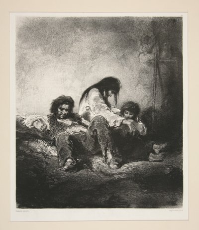 (Biedna rodzina.) autorstwa Paul Gavarni