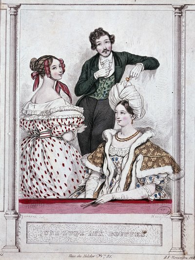 Loża z buflami, v.1835 - autorstwa Gavarni autorstwa Paul Gavarni