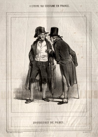 Historia kostiumów we Francji: Bourgeois of Paris autorstwa Paul Gavarni