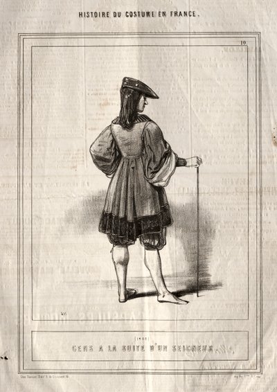 Historia kostiumów we Francji: ludzie podążający za Panem autorstwa Paul Gavarni