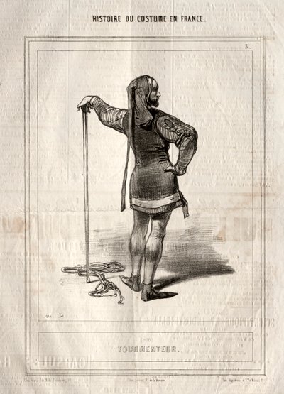 Historia kostiumów we Francji: Tormenteur, 1843. autorstwa Paul Gavarni