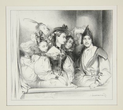 La Loge Du Bal. autorstwa Paul Gavarni