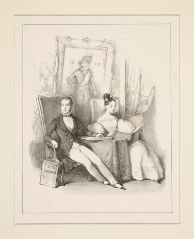 Brat i siostra / Praga (Henri, hrabia Chambord i księżna Parmy jako dzieci) autorstwa Paul Gavarni