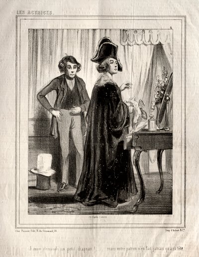 Aktorki: prosiłam o mały kapelusz!, 1843. autorstwa Paul Gavarni