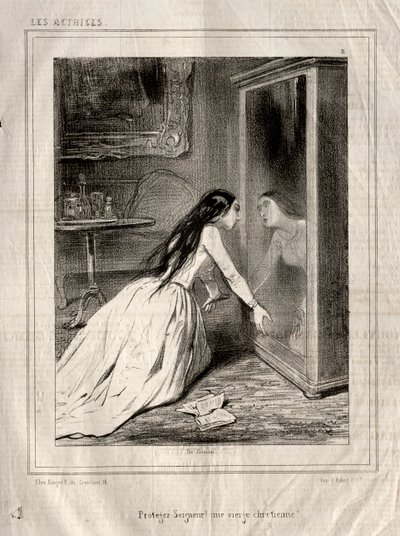 Aktorki: Chrońcie Pana! dziewica chrześcijańska, 1843. autorstwa Paul Gavarni