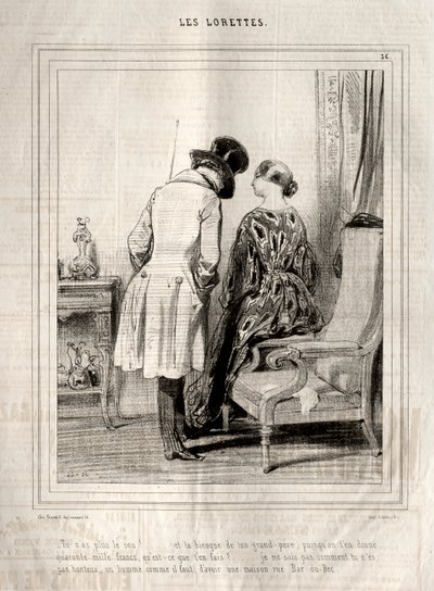 Lorette, 1842. autorstwa Paul Gavarni