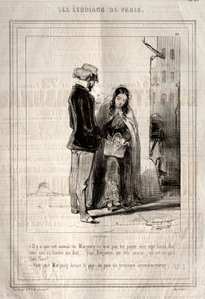 Studenci Paryża, 1842. autorstwa Paul Gavarni