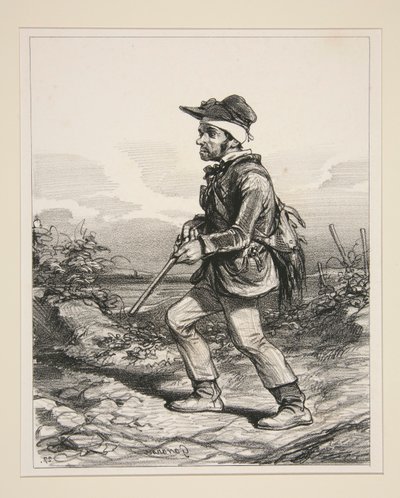 Pan Gontard, / (z Clos-Gorju), / Duży właściciel, uprawniony do głosowania, / na polowaniu na l autorstwa Paul Gavarni