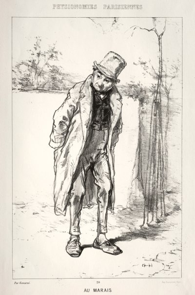 Physionomies Parisienne: Au Marais, 1869. autorstwa Paul Gavarni