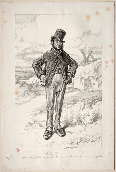 Physionomies Parisiennes: poniedziałek, 1857-58. autorstwa Paul Gavarni
