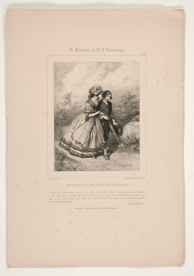 Rousseau i pani de Larnage. autorstwa Paul Gavarni