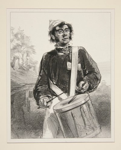 Wiejski bęben. autorstwa Paul Gavarni
