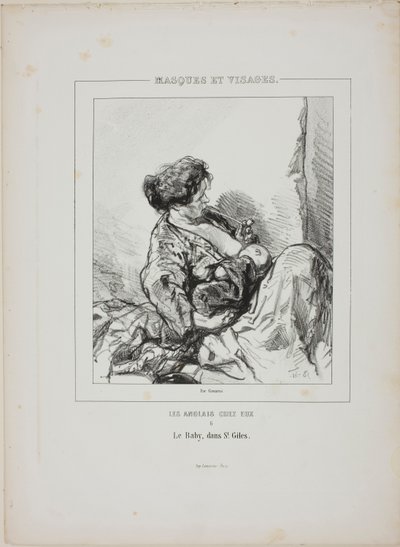 „The Baby in Saint-Giles” z cyklu „Masques et Visages” autorstwa Paul Gavarni