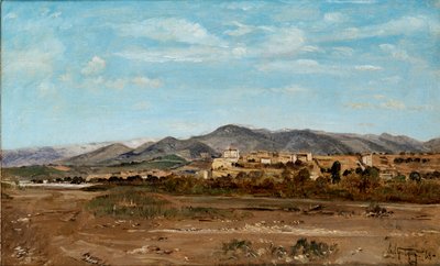 Wioska Lauris, w Vaucluse nad brzegiem rzeki Durance, 1868 autorstwa Paul Guigou