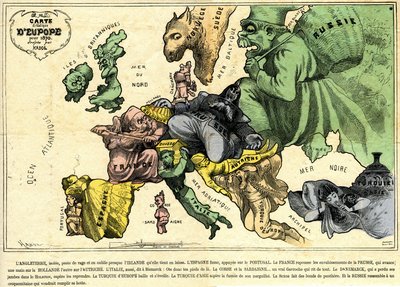 Drolaska mapa Europy z 1870 r autorstwa Paul Hadol