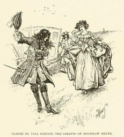 Claude du Vall Tańczący Coranto na Hounslow Heath (grafika) autorstwa Paul Hardy