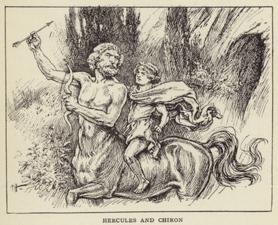 Herkules i Chiron autorstwa Paul Hardy