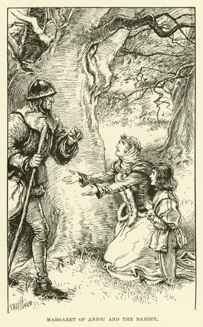 Margaret of Anjou i bandyta (rycina) autorstwa Paul Hardy