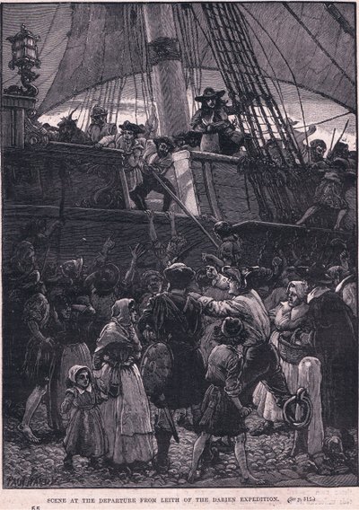 Scena wyjazdu z Leith z wyprawy Darien AD 1698 (litos) autorstwa Paul Hardy