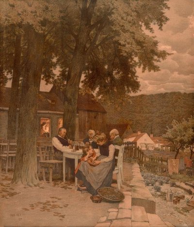Rodzina w ogrodzie autorstwa Paul Hey