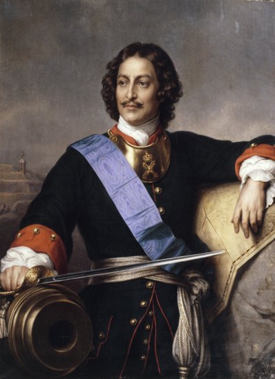Portret cesarza Piotra I Wielkiego 1672-1725 autorstwa Paul Delaroche